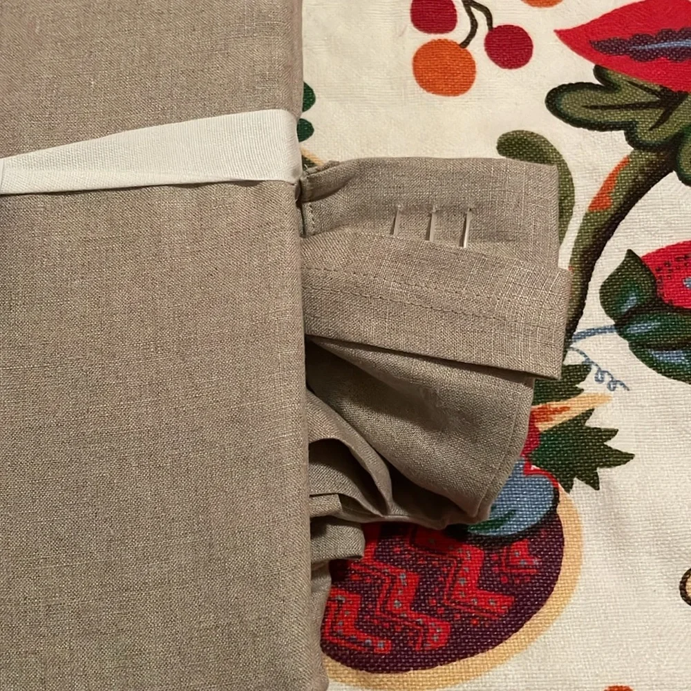 NWT (2) Pottery Barn Dark Flax 30x90 Curtains